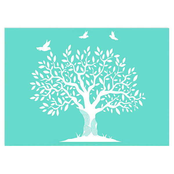 

PandaHall Self-Adhesive Silk Screen Printing Stencil, for Painting on Wood, DIY Decoration T-Shirt Fabric, Tree, Sky Blue, 19.5x14cm Plastic