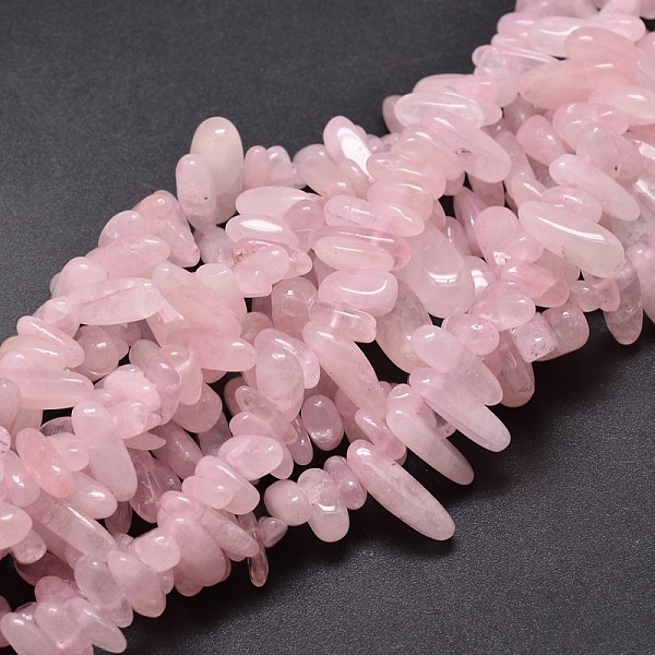 

PandaHall Natural Rose Quartz Nuggets Beads Strands, 8~30x5~12mm, Hole: 1mm, about 15.3 inch~15.7 inch Rose Quartz Nuggets