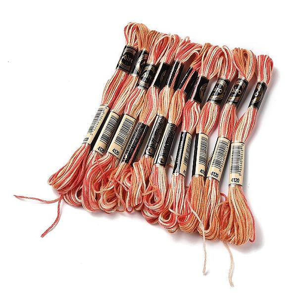 

PandaHall 10 Skeins 6-Ply Polyester Embroidery Floss, Cross Stitch Threads, Segment Dyed, Light Salmon, 0.5mm, about 8.75 Yards(8m)/skein...