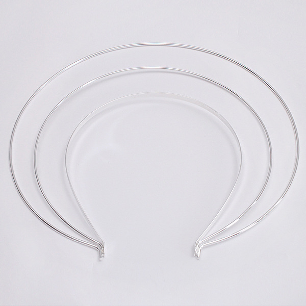 

PandaHall Hair Accessories Iron Hair Band Findings, Silver, 4.5~21x2mm Iron