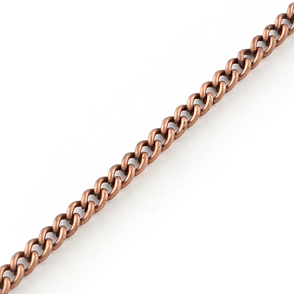 

PandaHall Unwelded Iron Curb Chains, with Spool, Red Copper, 3.8x2.8x0.8mm, about 328.08 Feet(100m)/roll Iron