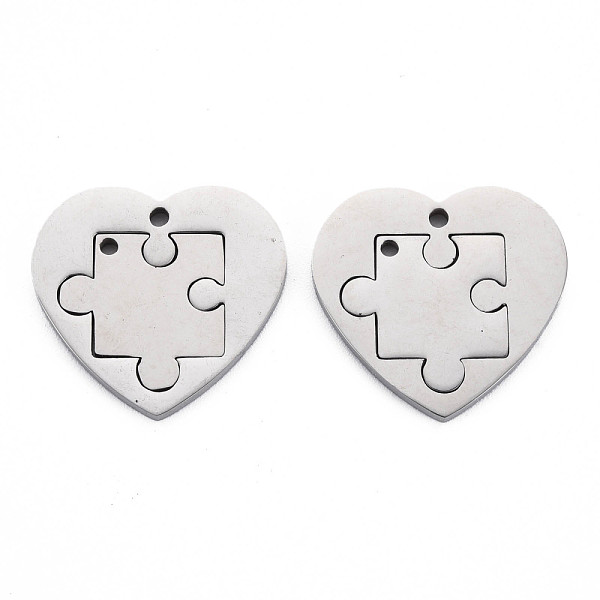 

PandaHall 304 Stainless Steel Pendants, Laser Cut, Heart, Stainless Steel Color, 23x25x2mm, Hole: 1.6mm & 1.8mm 304 Stainless Steel Heart