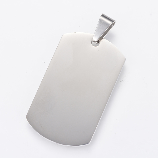 

PandaHall 304 Stainless Steel Stamping Blank Tag Pendants, Double Side Polished, Rectangle, Stainless Steel Color, 36x22x2mm, Hole: 7x4mm...
