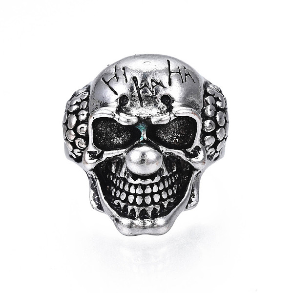 

PandaHall Gothic Punk Skull Alloy Open Cuff Ring for Men Women, Cadmium Free & Lead Free, Antique Silver, US Size 10 3/4(20.3mm) Alloy