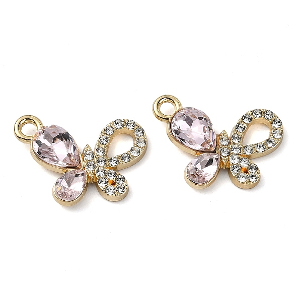 

PandaHall Golden Rack Plating Alloy Rhinestone Pendants, Nickel Free, Butterfly Charm, Violet, 16x20x4mm, Hole: 2mm Alloy+Rhinestone..., Purple