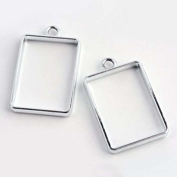 

PandaHall Rack Plating Alloy Rectangle Open Back Bezel Pendants, For DIY UV Resin, Epoxy Resin, Pressed Flower Jewelry, Lead Free & Nickel...