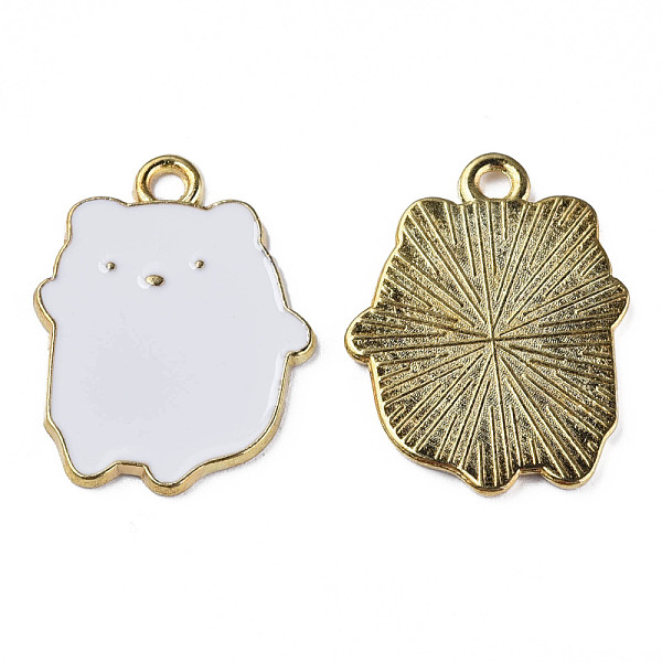 

PandaHall Alloy Enamel Pendants, Cadmium Free & Lead Free, Light Gold, Bear, White, 22x17x1mm, Hole: 1.8mm Alloy+Enamel Bear White