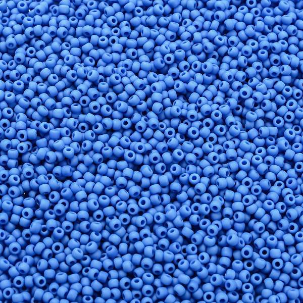 

PandaHall TOHO Round Seed Beads, Japanese Seed Beads, (43DF) Opaque Frost Cornflower, 11/0, 2.2mm, Hole: 0.8mm, about 5555pcs/50g Glass Blue