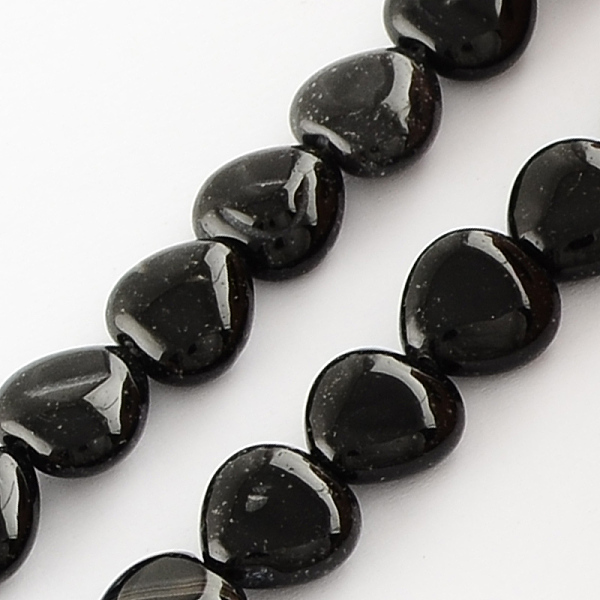 

PandaHall Dyed Natural Black Onyx Beads Strands, Heart, Black, 10x10x5mm, Hole: 1mm, about 40pcs/strand, 15.3 inch Black Onyx Heart Black