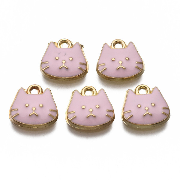 

PandaHall Alloy Enamel Charms, Light Gold, Cadmium Free & Nickel Free & Lead Free, Cat, Pearl Pink, 11.5x11.5x3mm, Hole: 1.4mm Alloy+Enamel...