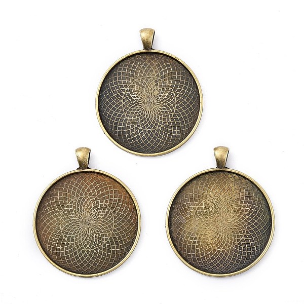 

PandaHall Tibetan Style Flat Round Alloy Big Pendant Cabochon Settings, Plain Edge Bezel Cups, Cadmium Free & Nickel Free & Lead Free...