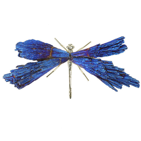 

PandaHall Electroplate Natural Tourmaline Insect Dragonfly Figurine, with Alloy Findings, for Desktop Ornament, Dark Blue, 110~140mm...