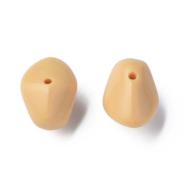 

PandaHall Opaque Acrylic Beads, Nuggets, BurlyWood, 12.5x18x13mm, Hole: 1.6mm, about 360pcs/500g Acrylic Nuggets Orange