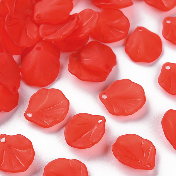 

PandaHall Transparent Frosted Acrylic Pendants, Petaline, Red, 16x14.5x3mm, Hole: 1.6mm Acrylic Petaline Red