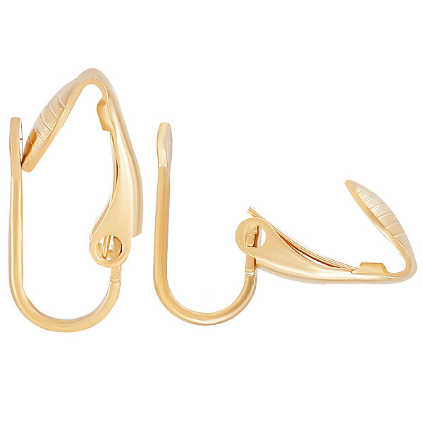

PandaHall Beebeecraft 30Pcs Brass Clip-on Earring Findings, Real 24K Gold Plated, 16x8x3.5mm Brass
