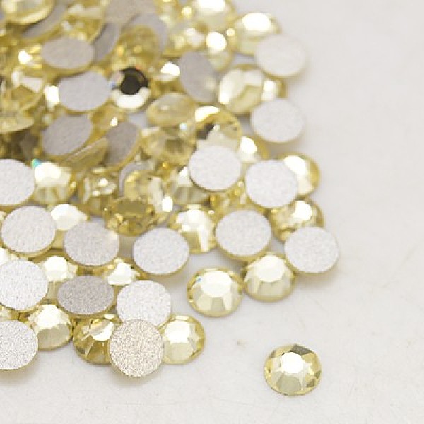 

PandaHall Glass Flat Back Rhinestone, Grade A, Back Plated, Faceted, Half Round, Jonquil, SS4, 1.5~1.6mm, 1440pcs/bag Glass Rhinestone Half..., Yellow