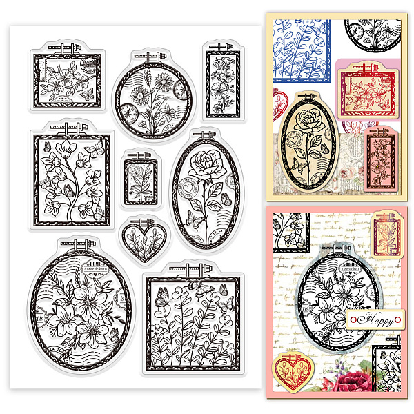 

PandaHall Custom PVC Plastic Clear Stamps, for DIY Scrapbooking, Photo Album Decorative, Cards Making, Flower, 160x110mm Plastic Flower