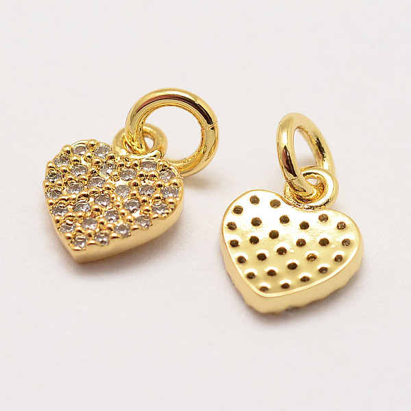 

PandaHall Brass Micro Pave Grade AAA Cubic Zirconia Charms, Long-Lasting Plated, Heart, Cadmium Free & Nickel Free & Lead Free, Real 18K...