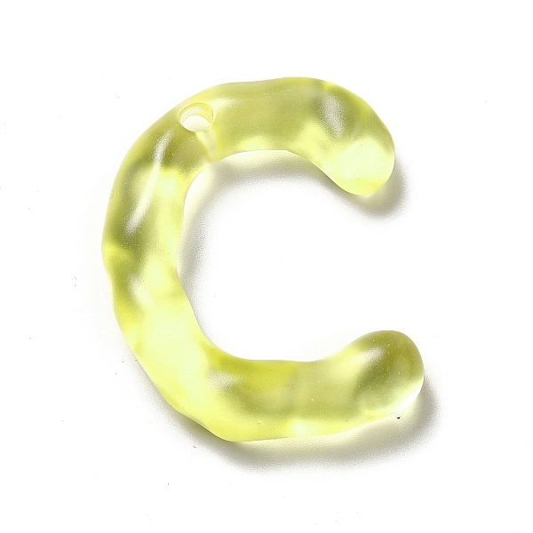 

PandaHall Transparent Resin Alphabet Pendants, Letter Charms, Letter.C, 41~45x33~52.5x8mm, Hole: 3.5mm Resin Letter C Yellow