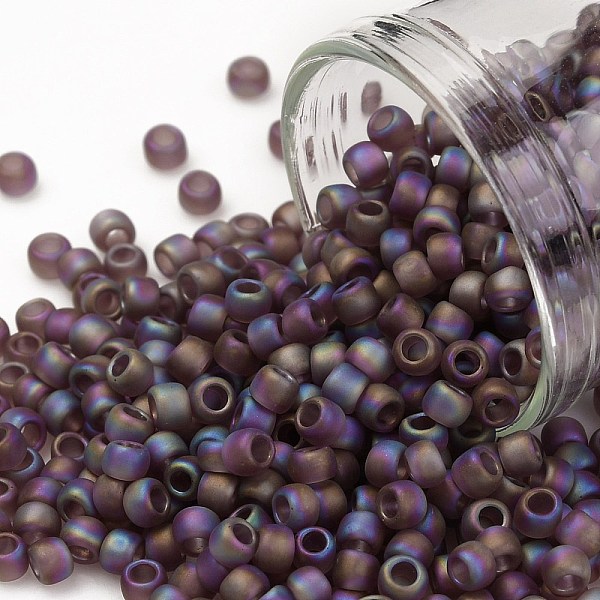 

PandaHall TOHO Round Seed Beads, Japanese Seed Beads, (166BF) Transparent AB Frost Medium Amethyst, 8/0, 3mm, Hole: 1mm, about 222pcs/10g..., Purple