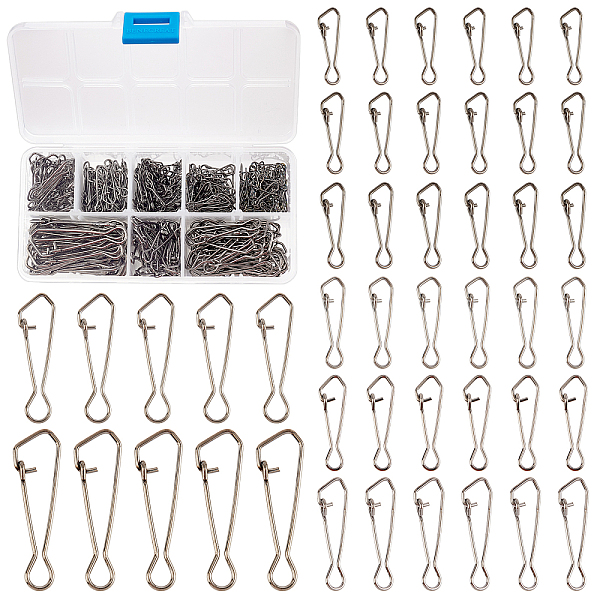 

PandaHall SUPERFINDINGS 400Pcs 8 Style 201 Stainless Steel Fishing Connector Quick Change Safe Lock, Freshwater Saltwater Fishing Tackle...