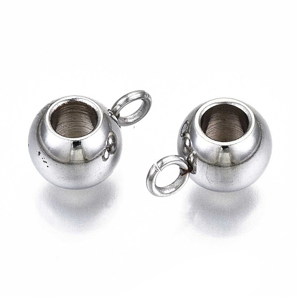 

PandaHall 201 Stainless Steel Tube Bails, Loop Bails, Bail Beads, Round, Stainless Steel Color, 11.5x7.5x6mm, Hole: 2mm, Inner Diameter...