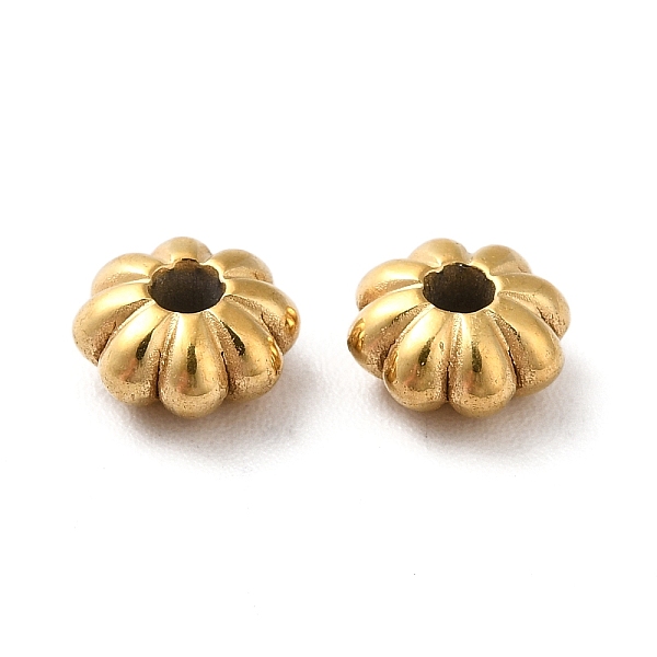 

PandaHall Ion Plating(IP) 304 Stainless Steel Beads, Flower, Real 18K Gold Plated, 6x3mm, Hole: 1.5mm 304 Stainless Steel Flower