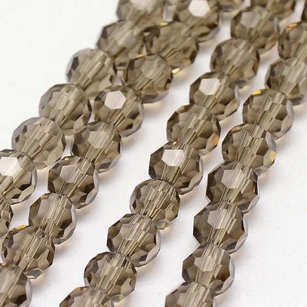 

PandaHall Faceted(32 Facets) Round Glass Beads Strands, Coffee, 4mm, Hole: 1mm, about 98pcs/strand, 13.7 inch Glass Round Brown