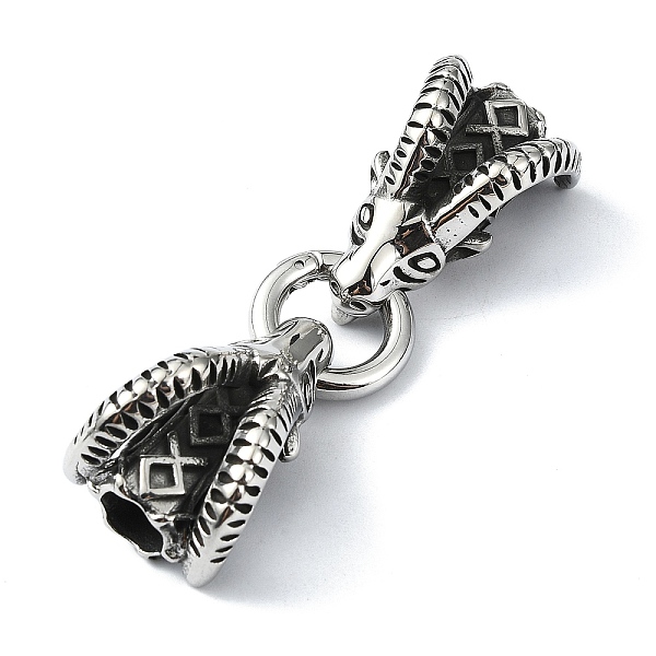 

PandaHall Tibetan Style 304 Stainless Steel Spring Gate Rings, Manual Polishing, Antique Silver, 68mm 304 Stainless Steel