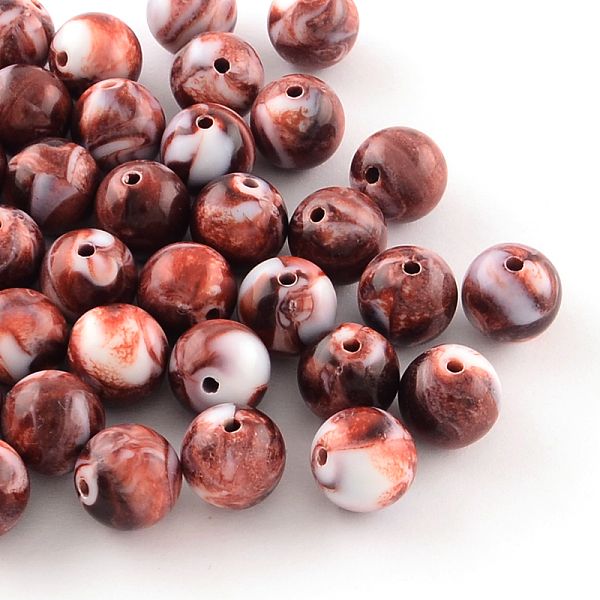 

PandaHall Opaque Acrylic Beads, Round, Coconut Brown, 8mm, Hole: 1.5mm, about 1800pcs/500g Acrylic Round Brown