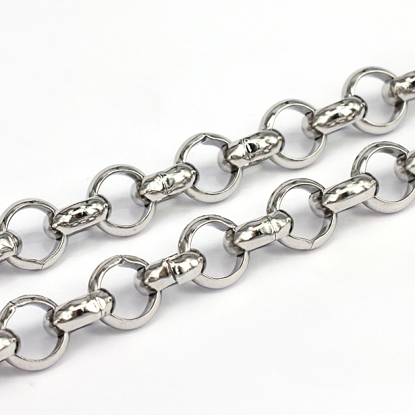 

PandaHall 304 Stainless Steel Rolo Chains, Belcher Chains, Unwelded, Stainless Steel Color, 12x4mm 304 Stainless Steel