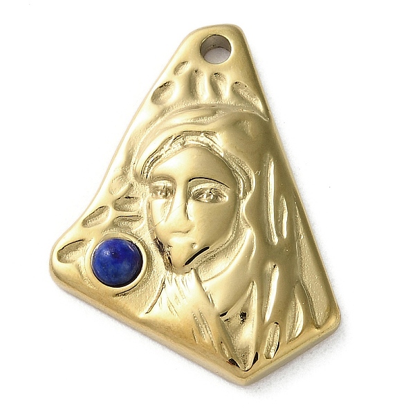 

PandaHall Vacuum Plating 316 Stainless Steel Pendants, with Natural Lapis Lazuli, Triangle, Real 18K Gold Plated, 24x18.5x3.5mm, Hole: 1.8mm...