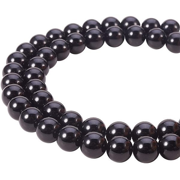 

PandaHall Natural Obsidian Beads Strands For Jewelry Making (1 Strands) Round, 8mm, Hole: 1mm about 15.7 inchs Long Obsidian Round Black