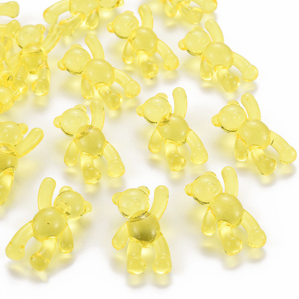 

PandaHall Transparent Acrylic Beads, Bear, Yellow, 37x28x13mm, Hole: 2.5mm, about 133pcs/500g Acrylic Bear Yellow