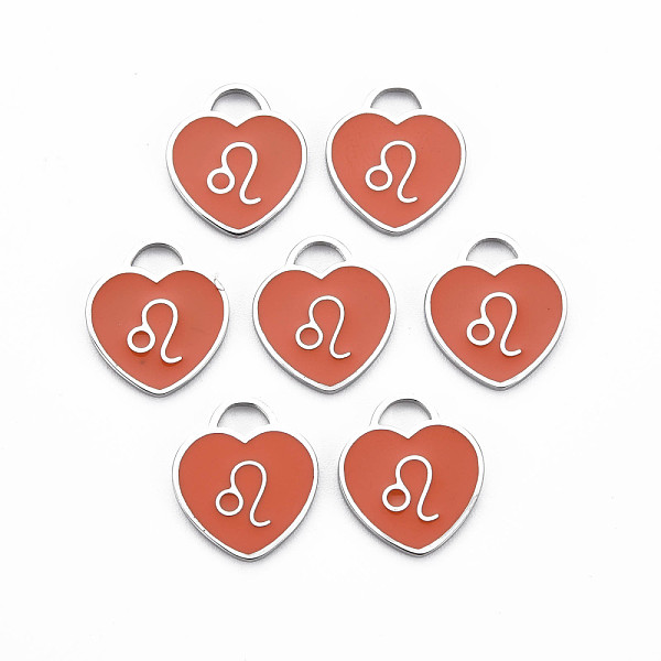 

PandaHall 304 Stainless Steel Pendants, with Enamel, Heart with 12 Constellations, Leo, 16.5x14.5x1.5mm, Hole: 3x3.5mm Stainless..., Brown