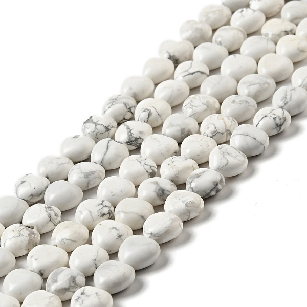 

PandaHall Natural Howlite Beads Strands, Heart, 10x10.5~11x6mm, Hole: 1.2mm, about 40pcs/strand, 15.35''(39cm) Howlite Heart