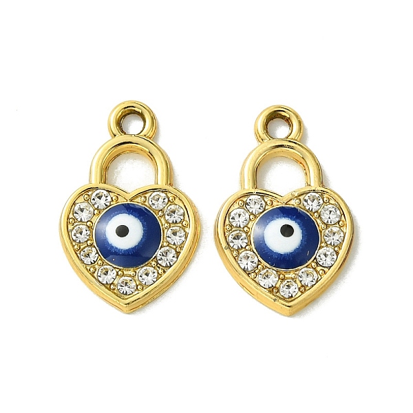 

PandaHall UV Plating Alloy Enamel Pendants, with Rhinestone, Golden, Evil Eye, Heart, 18.5x12x2mm, Hole: 2mm Alloy Rhinestone+Enamel Heart..., Clear
