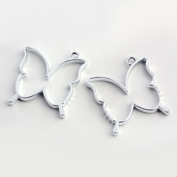 

PandaHall Rack Plating Alloy Butterfly Open Back Bezel Pendants, For DIY UV Resin, Epoxy Resin, Pressed Flower Jewelry, Hollow, Cadmium Free...