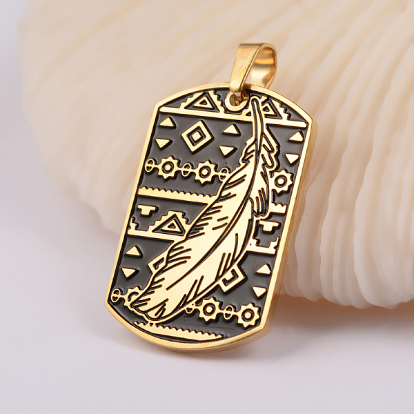 

PandaHall 304 Stainless Steel Enamel Pendants, Rectangle with Leaf Pattern, Antique Golden, 40x21.5x2mm, Hole: 5x6.5mm Stainless...