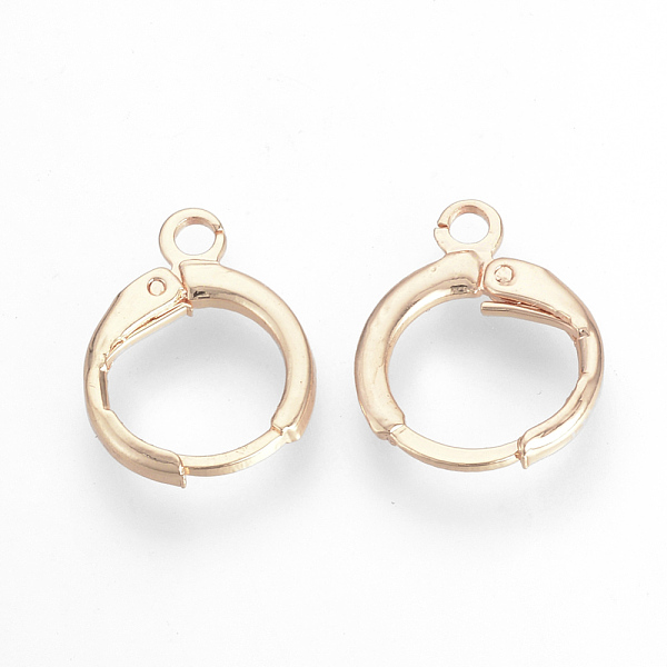 

PandaHall Brass Huggie Hoop Earring Findings, with Loop, Rose Gold, 15x11.5x2mm, Hole: 2mm, Pin: 1mm Brass