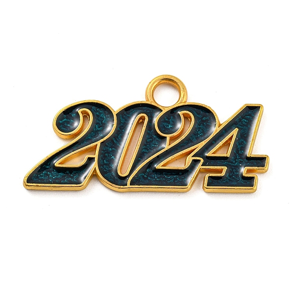 

PandaHall Alloy Enamel Pendants, Lead Free and Cadmium Free, Number 2024 Charm, Golden, Prussian Blue, 18.5x36.5x1.5mm, Hole: 4mm...