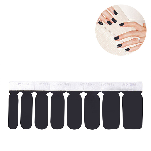 

PandaHall Solid Color Full Cover Best Nail Stickers, Self-adhesive, for Women Girls Manicure Nail Art Decoration, Black, 10.9x3.9cm Paper...