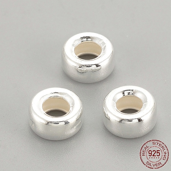 

PandaHall 925 Sterling Silver Beads Spacers, Ring, Silver, 6x3mm, Hole: 2.5mm Sterling Silver Ring Silver