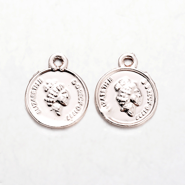 Flat Round Alloy Charms