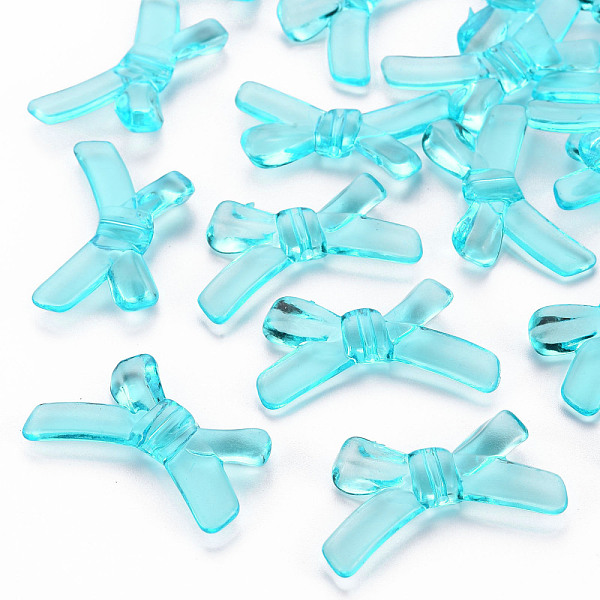 

PandaHall Transparent Acrylic Beads, Bowknot, Light Blue, 20x34x5.5mm, Hole: 1.8mm, about 435pcs/500g Acrylic Bowknot