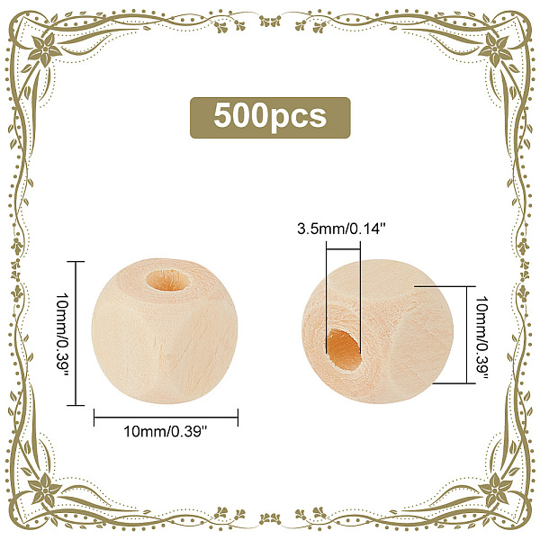 Ahadermaker 500 Stück Naturholzperlen