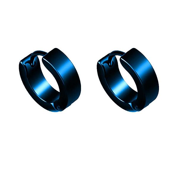 

PandaHall Brass Huggie Hoop Earrings, Blue, 4x8.5x2.3mm Brass