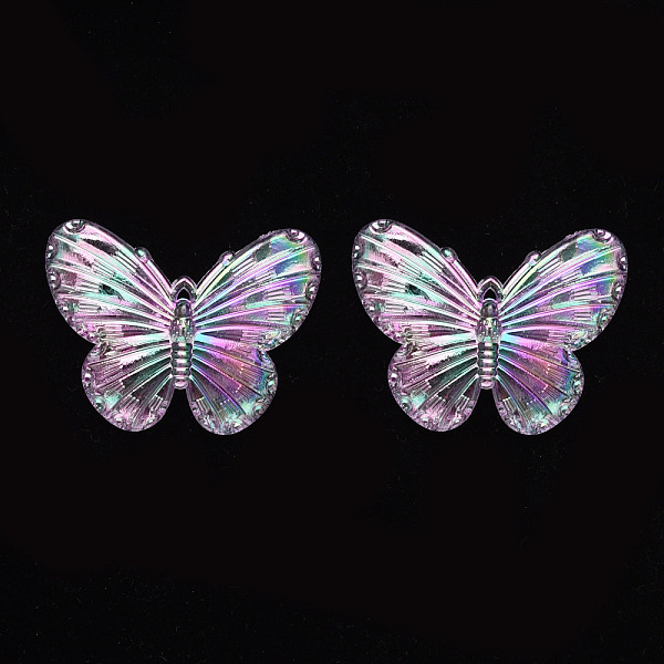 

PandaHall Electroplate Acrylic Pendants, AB Color Plated, Butterfly, Thistle, 31x41x4mm, Hole: 1.2mm Acrylic Butterfly Purple