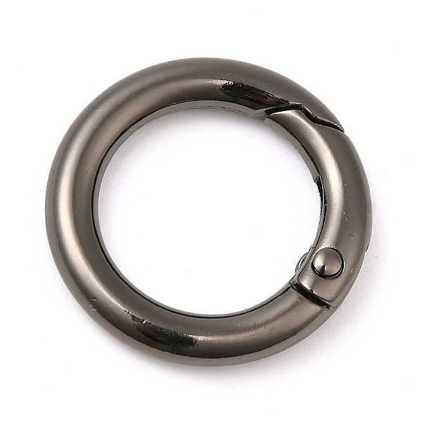 

PandaHall Rack Plating Brass Spring Gate Rings, Round Ring, Lead Free & Cadmium Free, Long-Lasting Plated, Gunmetal, 6 Gauge, 25x4mm Brass