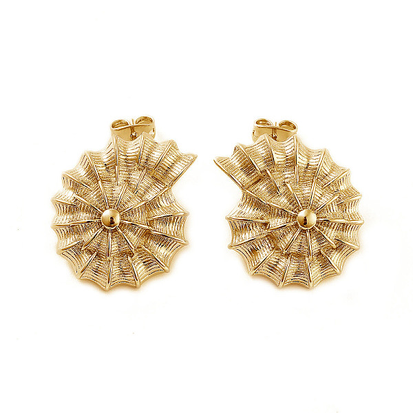 

PandaHall Shell Shape Brass Stud Earrings, Long-Lasting Plated, Lead Free & Cadmium Free, Real 18K Gold Plated, 24x21mm Brass Shell Shape
